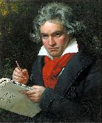 Portrait Ludwig van Beethoven when composing the Missa Solemnis